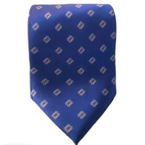 Silk Mens Tie Hand Sewn Neil Stanley Blue Red Pattern Business Vintage Business